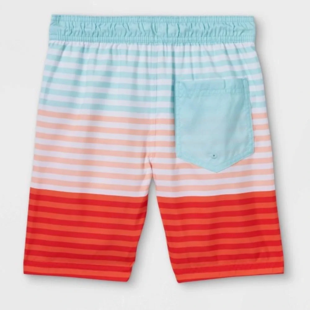 NWT Striped Colorblock Volley Swim Trunks